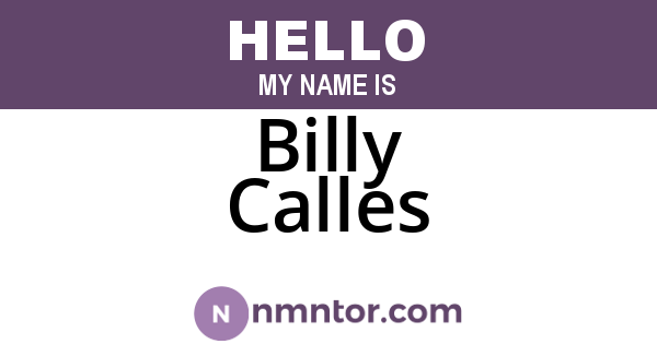 Billy Calles