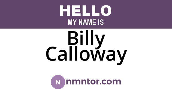Billy Calloway