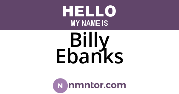 Billy Ebanks