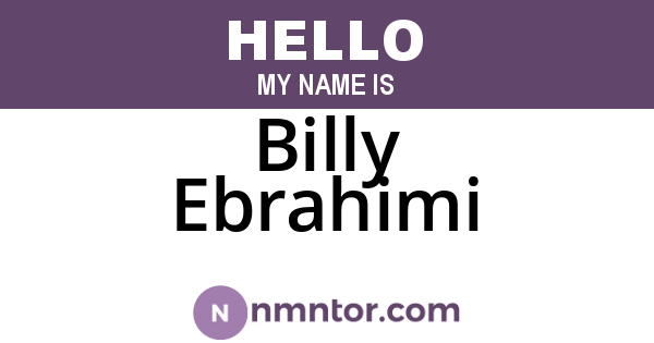 Billy Ebrahimi