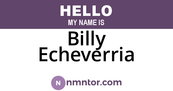 Billy Echeverria
