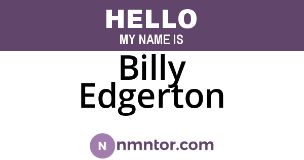 Billy Edgerton