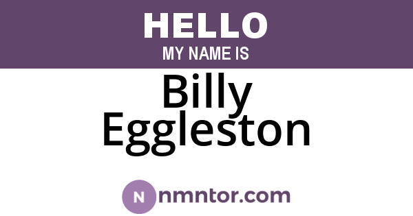 Billy Eggleston