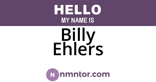 Billy Ehlers