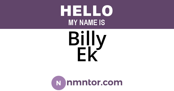 Billy Ek