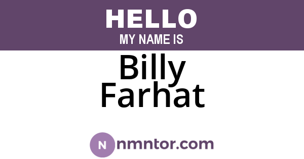 Billy Farhat