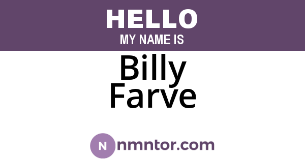 Billy Farve
