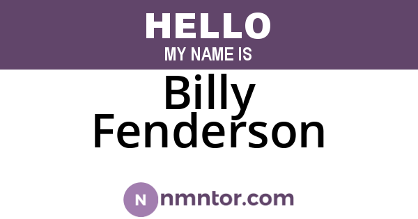 Billy Fenderson