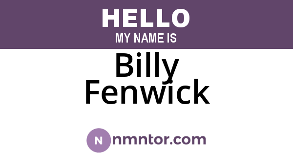 Billy Fenwick