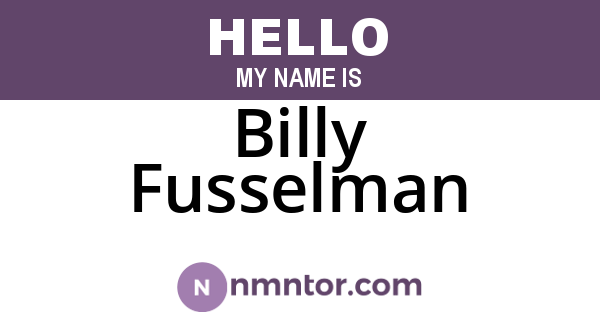 Billy Fusselman