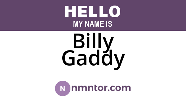 Billy Gaddy