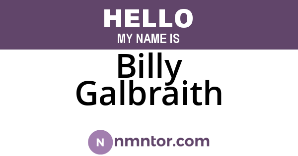 Billy Galbraith