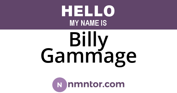 Billy Gammage