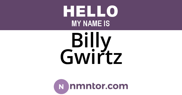 Billy Gwirtz