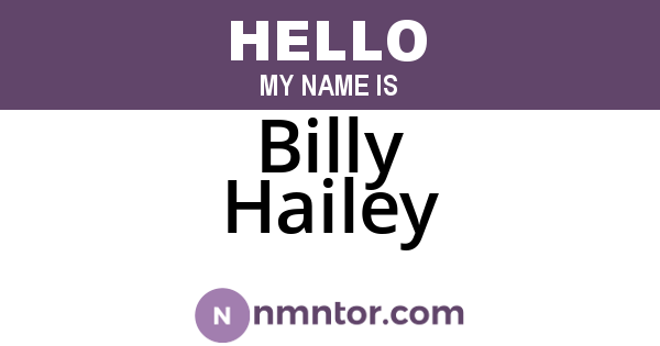 Billy Hailey