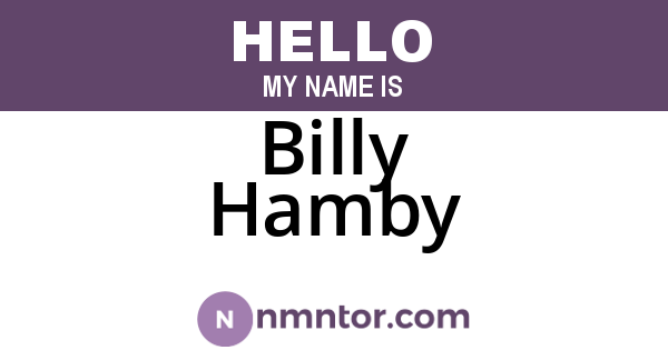 Billy Hamby