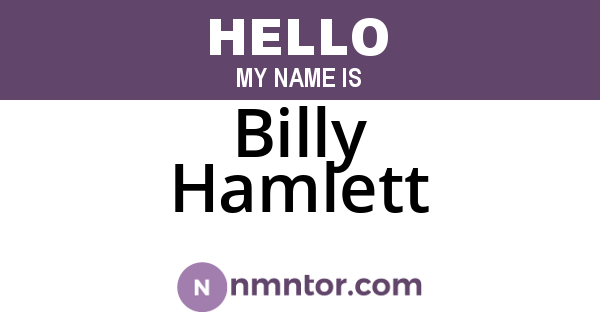 Billy Hamlett