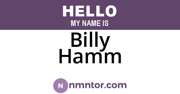 Billy Hamm