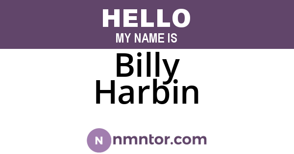 Billy Harbin