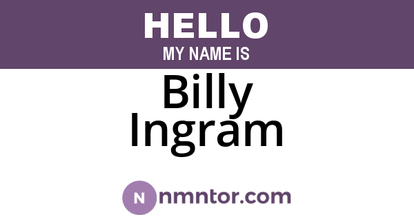 Billy Ingram