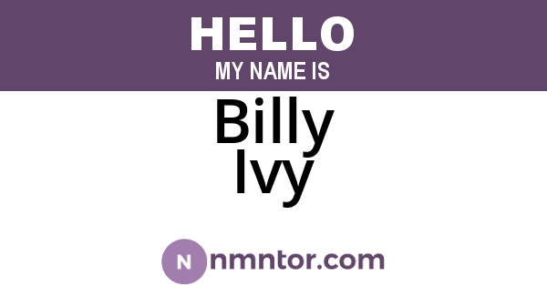 Billy Ivy
