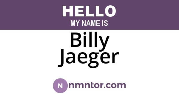 Billy Jaeger