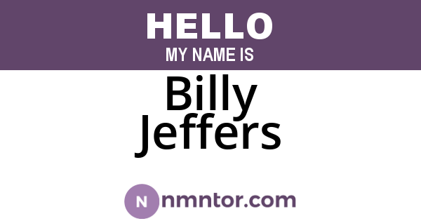 Billy Jeffers