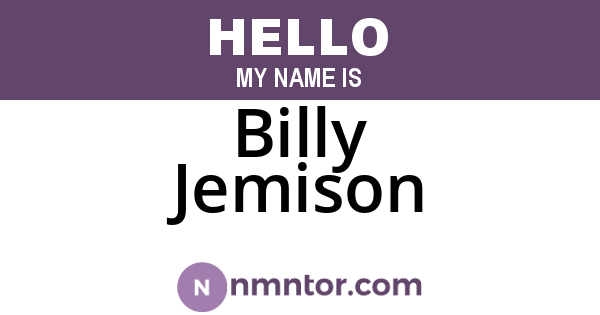 Billy Jemison
