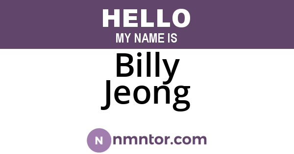 Billy Jeong
