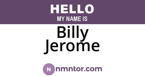 Billy Jerome