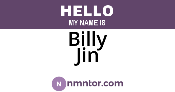 Billy Jin