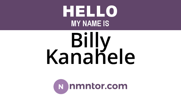 Billy Kanahele