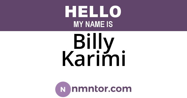 Billy Karimi