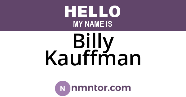 Billy Kauffman