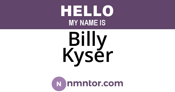 Billy Kyser