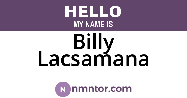 Billy Lacsamana
