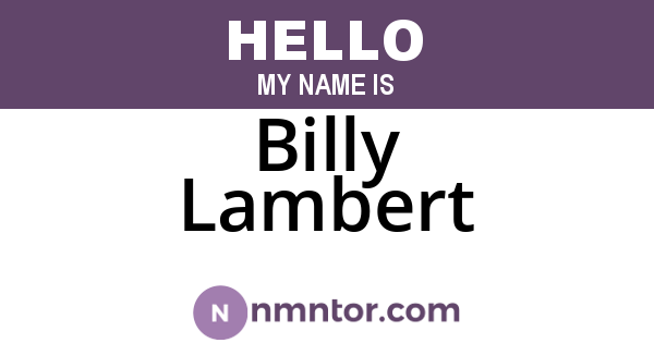Billy Lambert