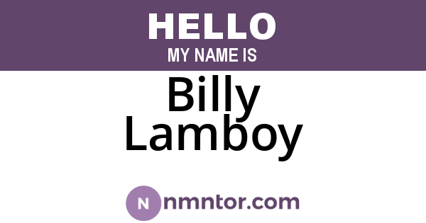 Billy Lamboy