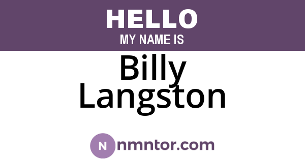 Billy Langston