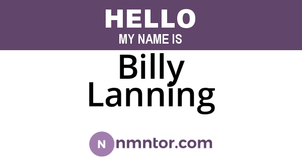 Billy Lanning