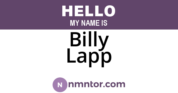 Billy Lapp