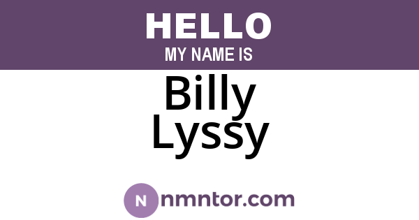 Billy Lyssy