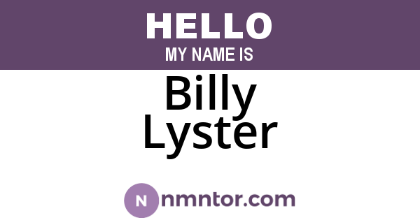 Billy Lyster