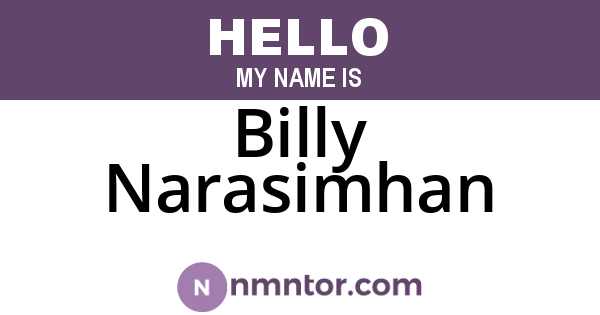Billy Narasimhan
