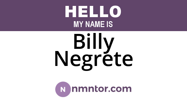 Billy Negrete