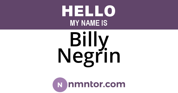 Billy Negrin