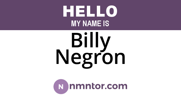 Billy Negron