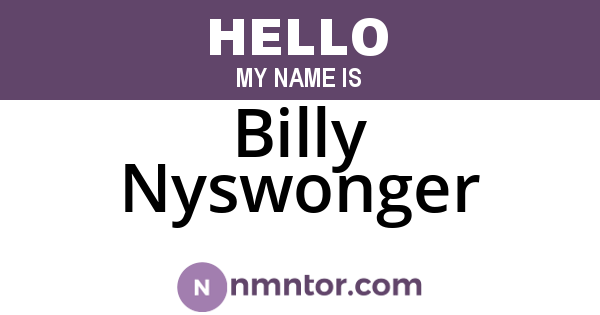 Billy Nyswonger