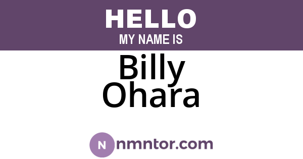 Billy Ohara