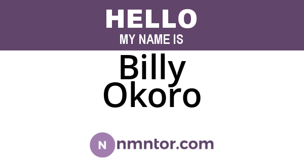 Billy Okoro
